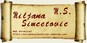 Miljana Simčetović vizit kartica